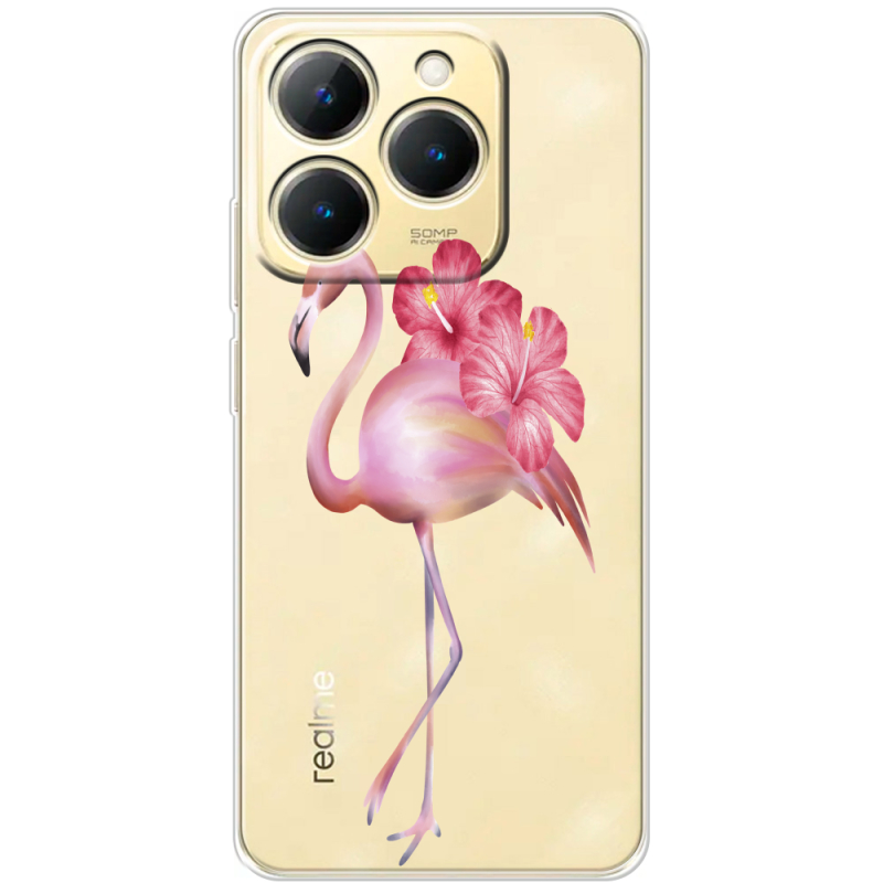 Прозорий чохол BoxFace Realme 15T Floral Flamingo
