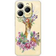 Чохол зі стразами Realme 15T Deer with flowers