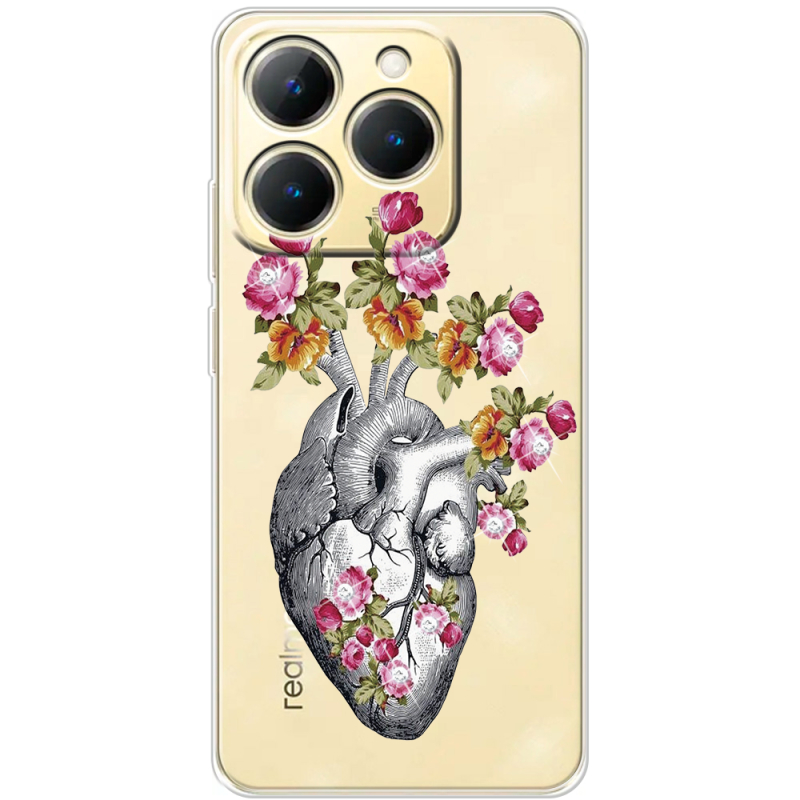 Чохол зі стразами Realme 15T Heart