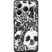 Чорний чохол BoxFace Realme 15T Skull and Roses