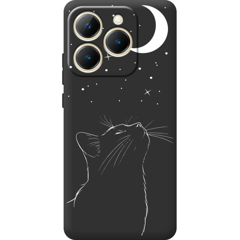 Чорний чохол BoxFace Realme 15T Місячний кіт