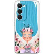 Прозорий чохол BoxFace Tecno Spark 40 Pro Plus Blue Hair