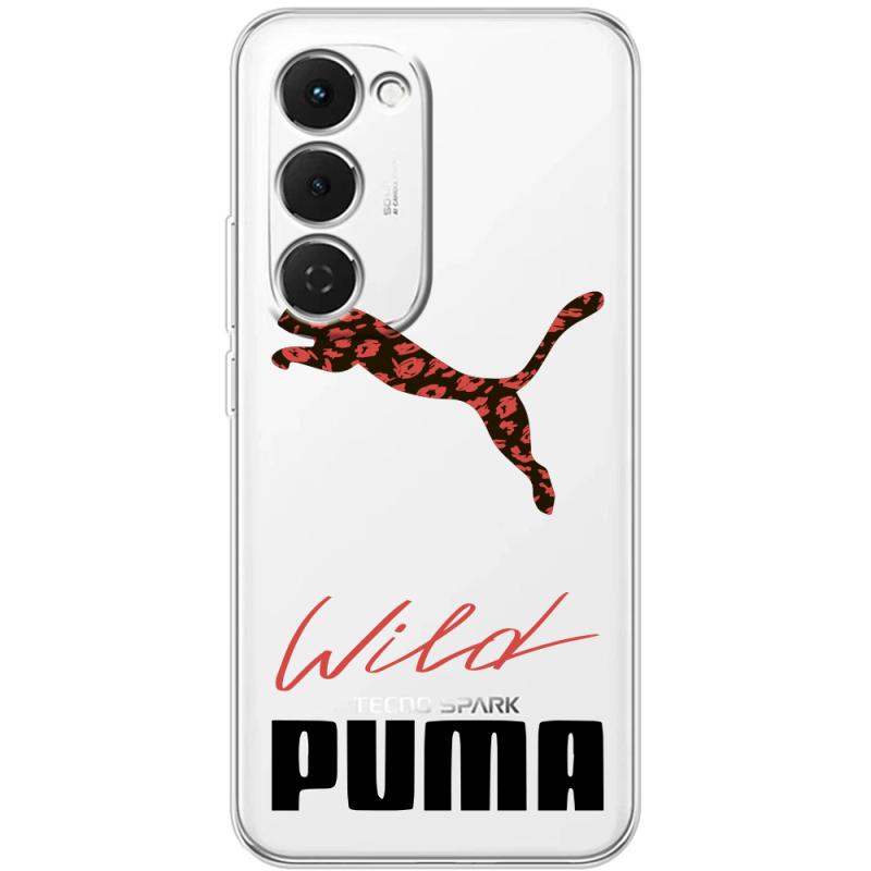 Прозорий чохол BoxFace Tecno Spark 40 Pro Plus Wild Cat