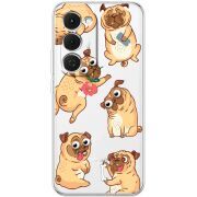 Прозорий чохол BoxFace Tecno Spark 40 Pro Plus с 3D-глазками Pug