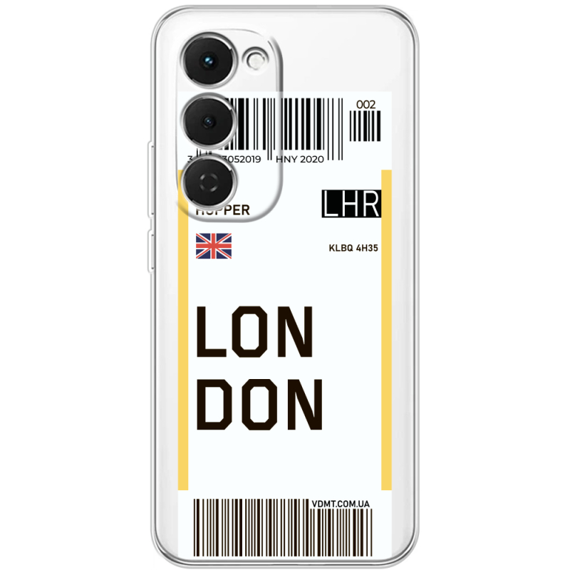 Прозорий чохол BoxFace Tecno Spark 40 Pro Plus Ticket London