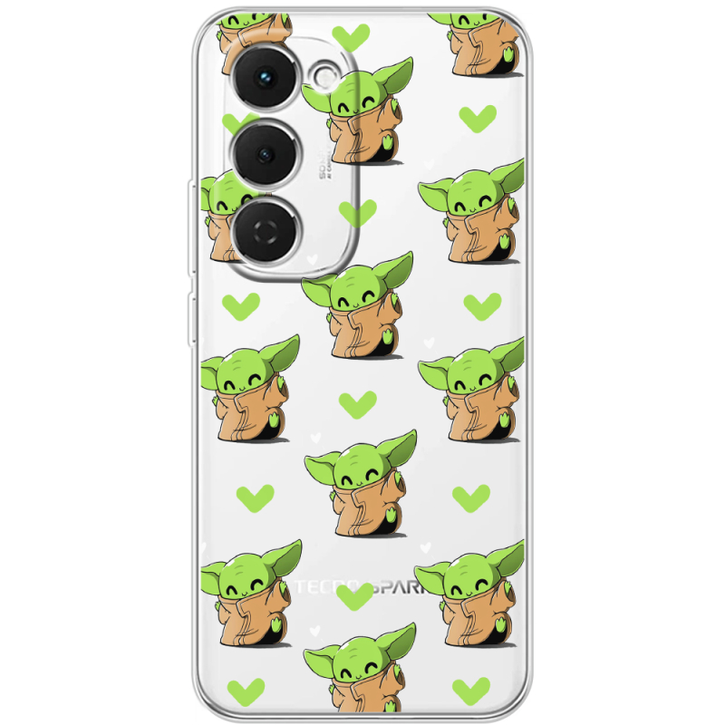 Прозорий чохол BoxFace Tecno Spark 40 Pro Plus Pattern Baby Yoda