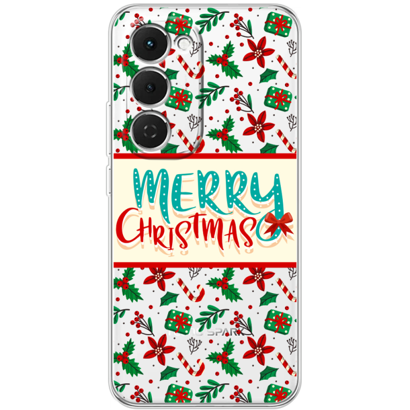 Прозорий чохол BoxFace Tecno Spark 40 Pro Plus Vintage Christmas Pattern