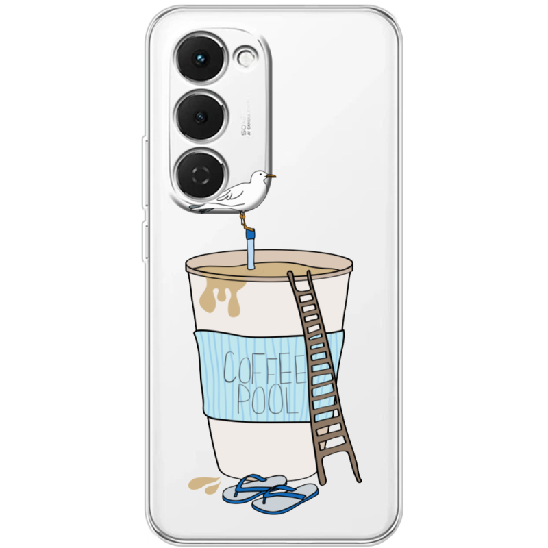 Прозорий чохол BoxFace Tecno Spark 40 Pro Plus Segull in Cofee Pool