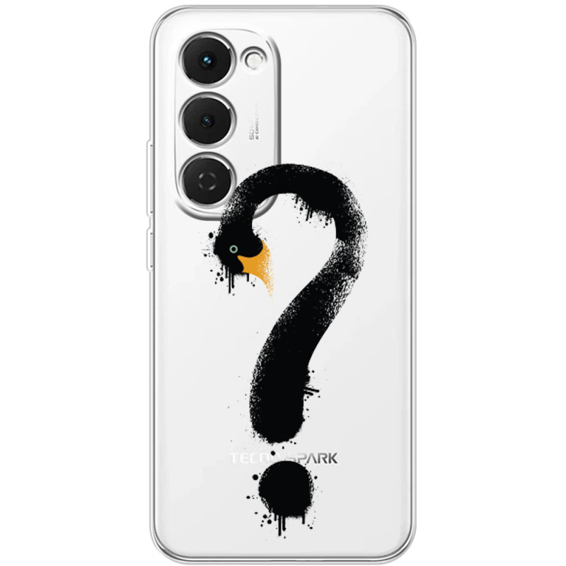 Прозорий чохол BoxFace Tecno Spark 40 Pro Plus Swan question