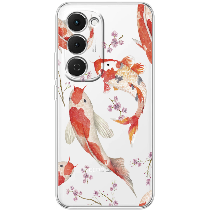 Прозорий чохол BoxFace Tecno Spark 40 Pro Plus Japanese Koi Fish