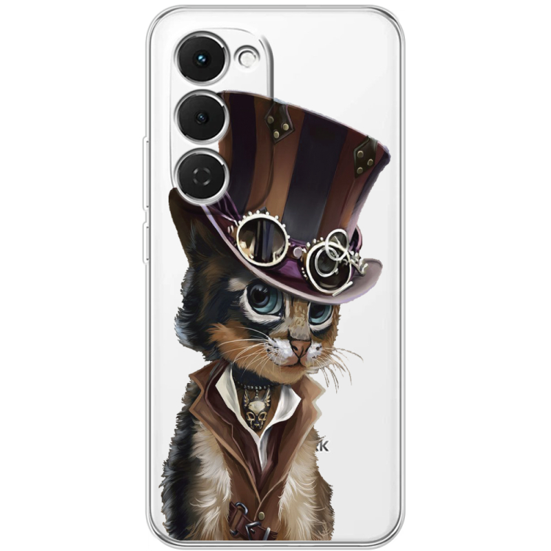 Прозорий чохол BoxFace Tecno Spark 40 Pro Plus Steampunk Cat