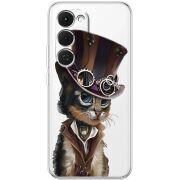 Прозорий чохол BoxFace Tecno Spark 40 Pro Plus Steampunk Cat
