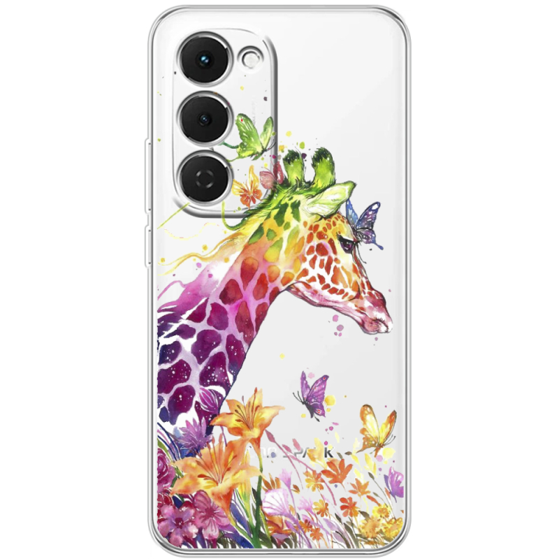 Прозорий чохол BoxFace Tecno Spark 40 Pro Plus Colorful Giraffe