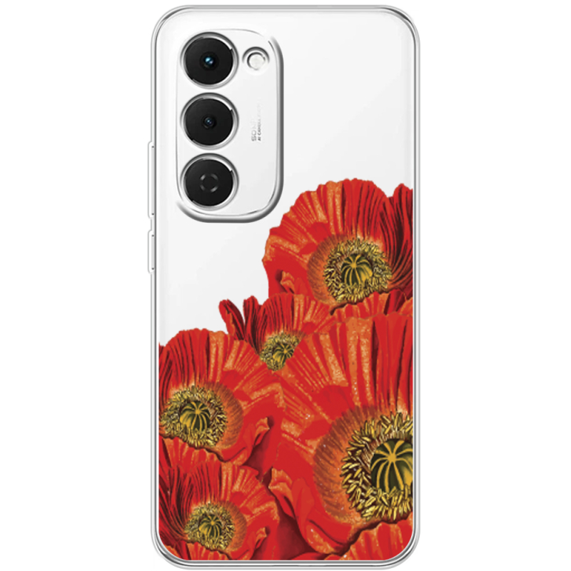 Прозорий чохол BoxFace Tecno Spark 40 Pro Plus Red Poppies