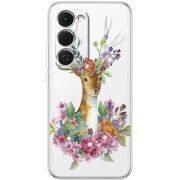 Чохол зі стразами Tecno Spark 40 Pro Plus Deer with flowers
