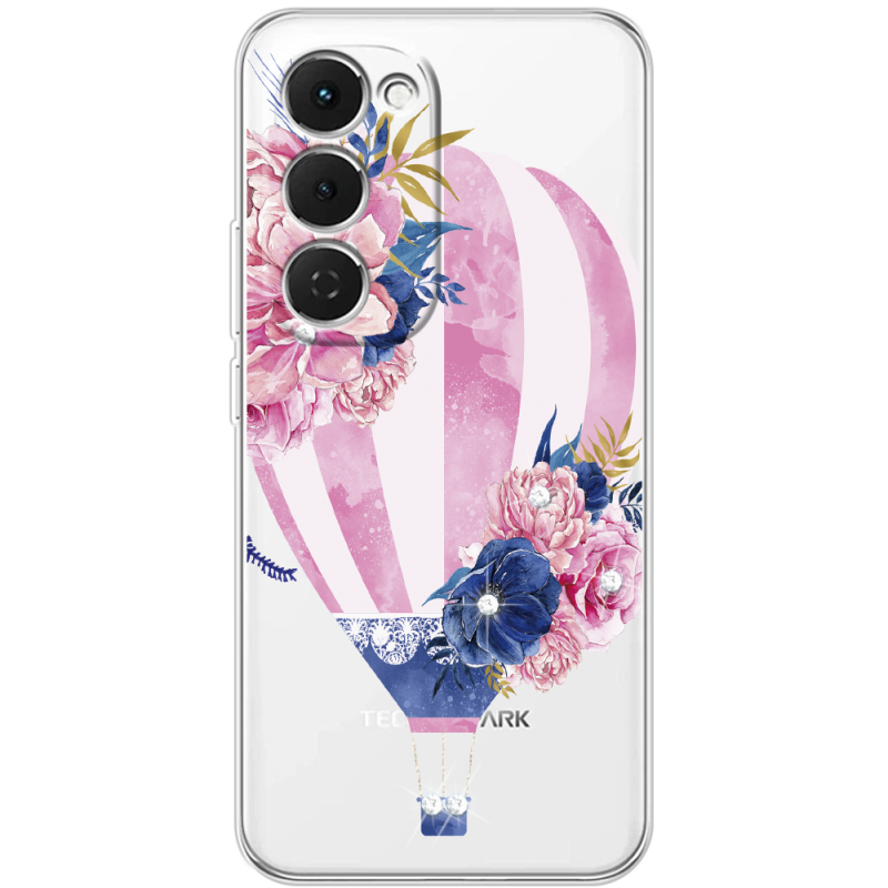 Чохол зі стразами Tecno Spark 40 Pro Plus Pink Air Baloon