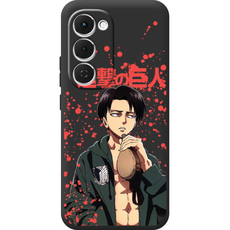 Чорний чохол BoxFace Tecno Spark 40 Pro Plus Атака Титанов Леви