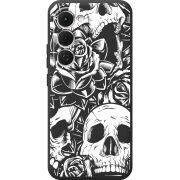 Чорний чохол BoxFace Tecno Spark 40 Pro Plus Skull and Roses