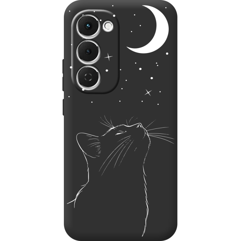 Чорний чохол BoxFace Tecno Spark 40 Pro Plus Місячний кіт