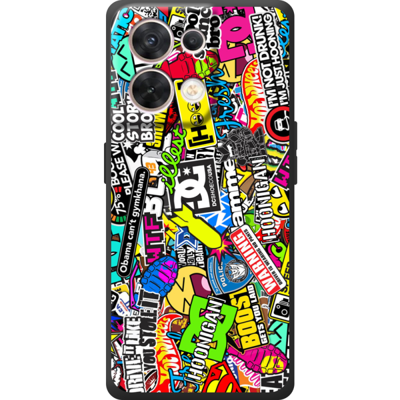 Чохол BoxFace OPPO Reno 8 5G Multicolored Inscriptions