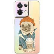 Прозорий чохол BoxFace OPPO Reno 8 5G Dog Coffeeman