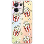 Прозорий чохол BoxFace OPPO Reno 8 5G с 3D-глазками Popcorn