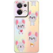 Прозорий чохол BoxFace OPPO Reno 8 5G с 3D-глазками Mouse