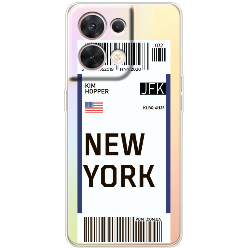 Прозорий чохол BoxFace OPPO Reno 8 5G Ticket New York