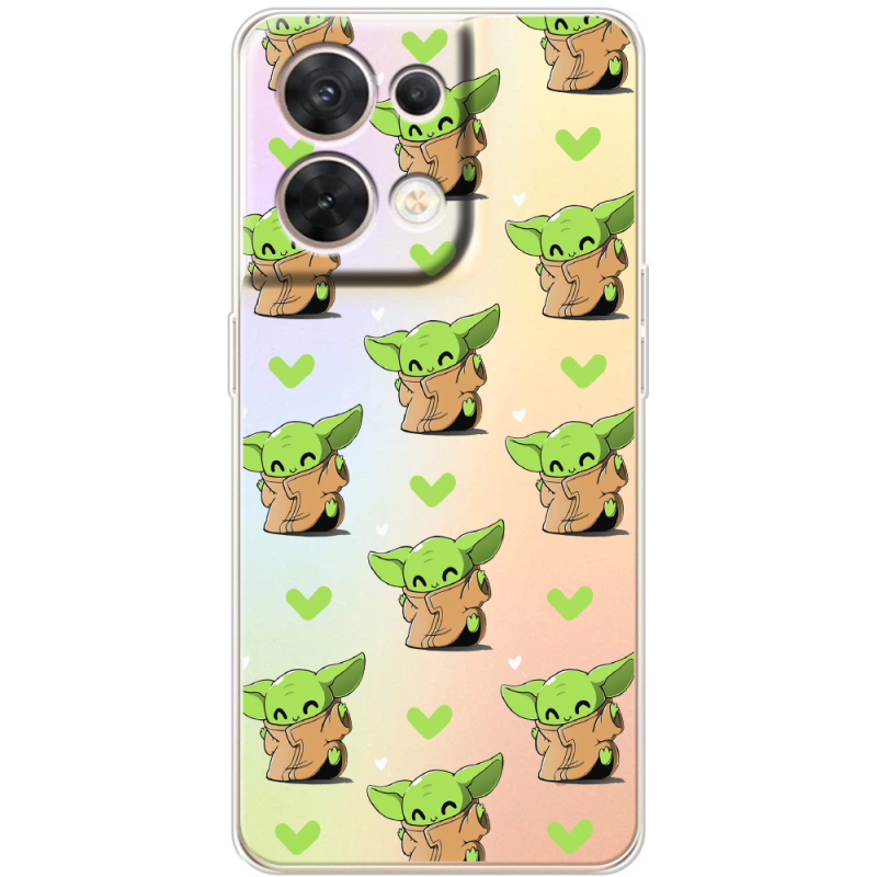 Прозорий чохол BoxFace OPPO Reno 8 5G Pattern Baby Yoda