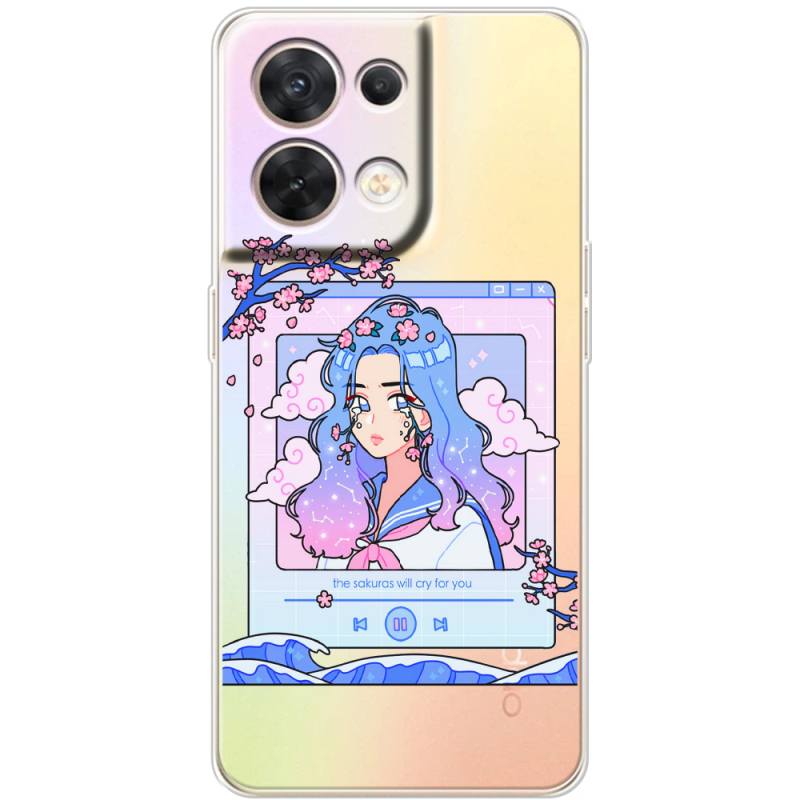Прозорий чохол BoxFace OPPO Reno 8 5G The Sakuras Will Cry For You