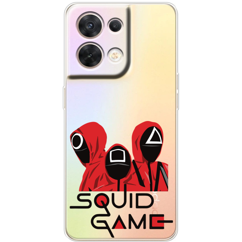 Прозорий чохол BoxFace OPPO Reno 8 5G siquid game люди в красном