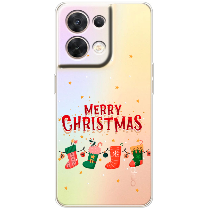 Прозорий чохол BoxFace OPPO Reno 8 5G Merry Christmas