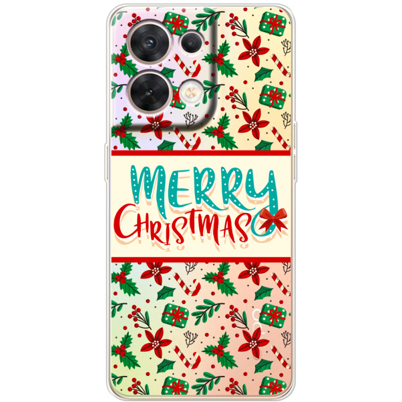 Прозорий чохол BoxFace OPPO Reno 8 5G Vintage Christmas Pattern