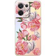 Прозорий чохол BoxFace OPPO Reno 8 5G Peony Watercolor Style