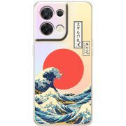 Прозорий чохол BoxFace OPPO Reno 8 5G Большая волна в Канагаве