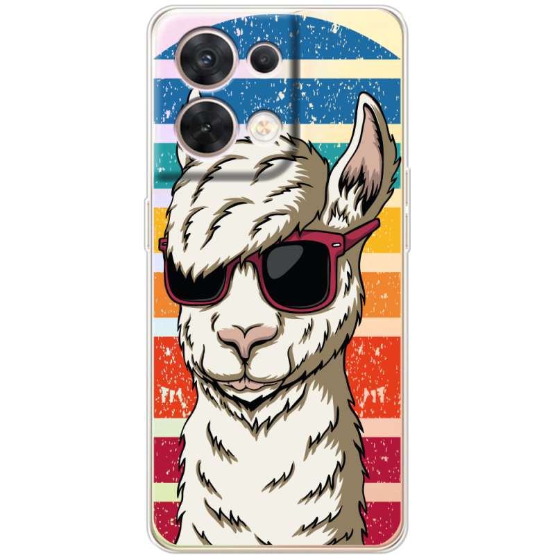 Прозорий чохол BoxFace OPPO Reno 8 5G Стильна Лама