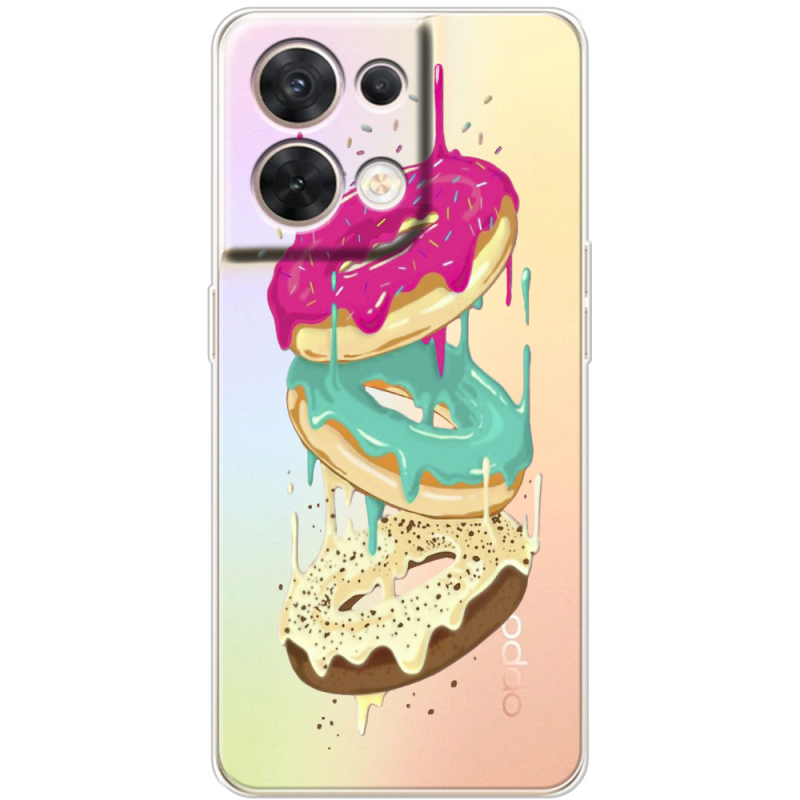 Прозорий чохол BoxFace OPPO Reno 8 5G Donuts