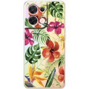 Прозорий чохол BoxFace OPPO Reno 8 5G Tropical Flowers