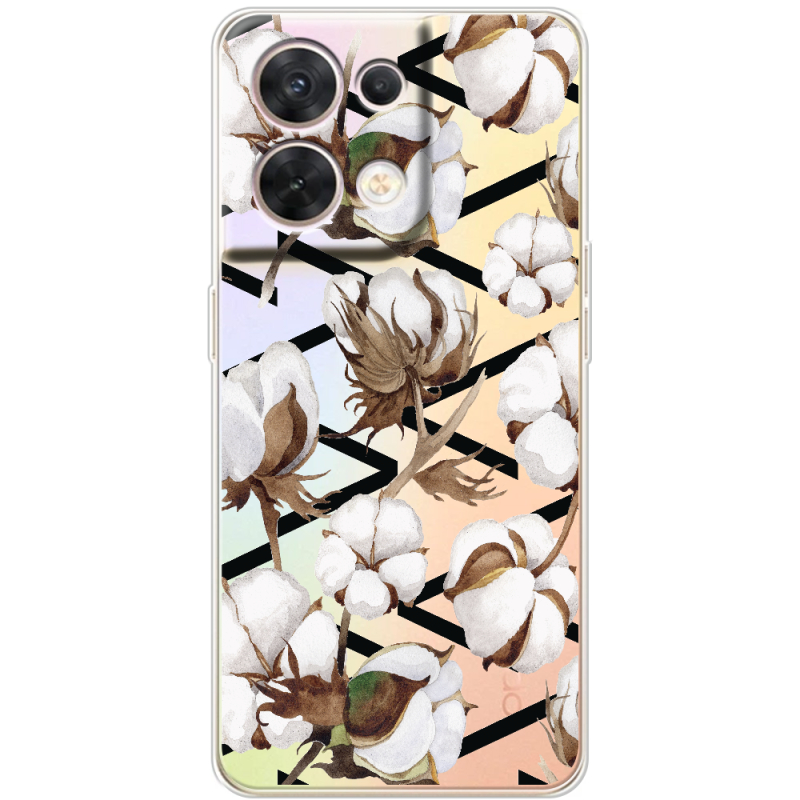 Прозорий чохол BoxFace OPPO Reno 8 5G Cotton flowers