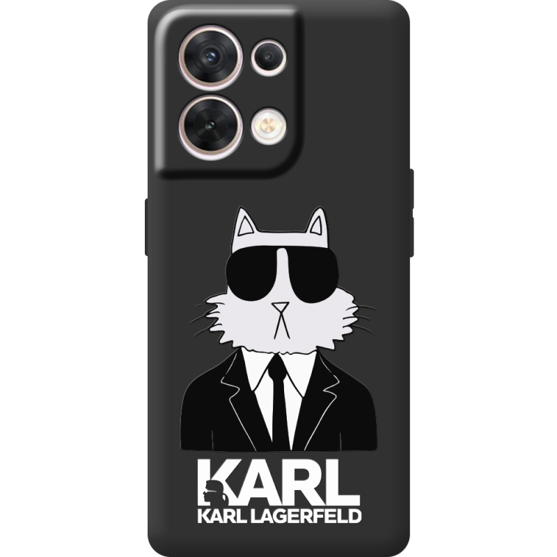 Чорний чохол BoxFace OPPO Reno 8 5G Cat in Black