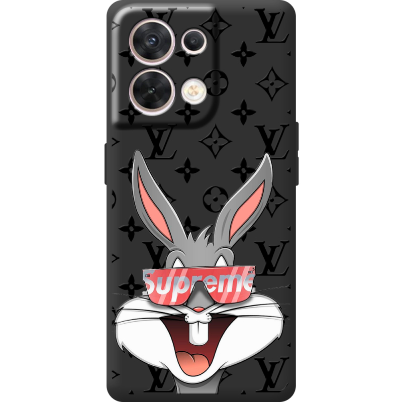 Чорний чохол BoxFace OPPO Reno 8 5G looney bunny