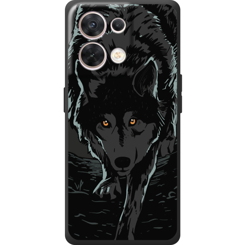 Чорний чохол BoxFace OPPO Reno 8 5G Wolf
