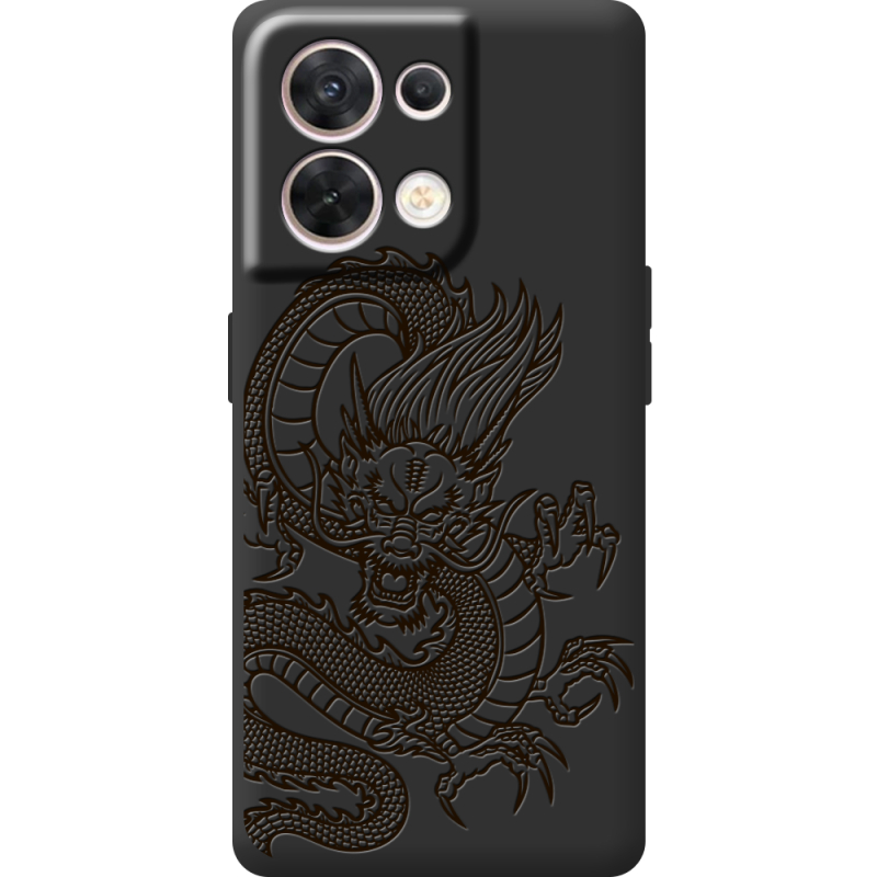 Чорний чохол BoxFace OPPO Reno 8 5G Chinese Dragon