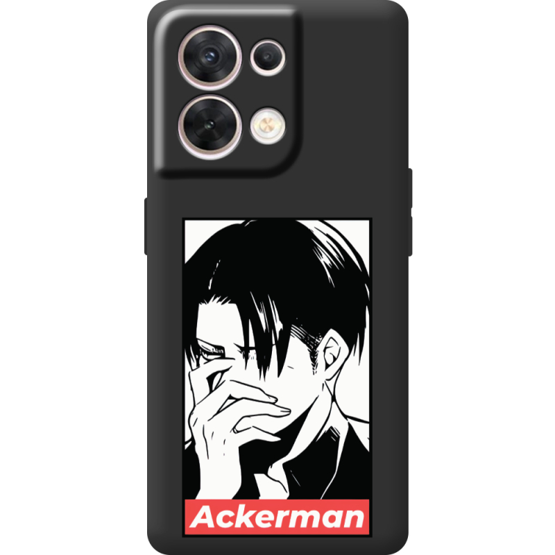 Чорний чохол BoxFace OPPO Reno 8 5G Attack On Titan - Ackerman
