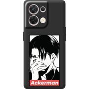 Чорний чохол BoxFace OPPO Reno 8 5G Attack On Titan - Ackerman