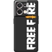 Чорний чохол BoxFace OPPO Reno 8 5G Free Fire White Logo