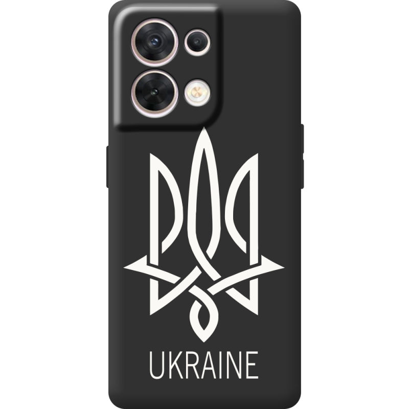 Чорний чохол BoxFace OPPO Reno 8 5G Тризуб монограмма ukraine