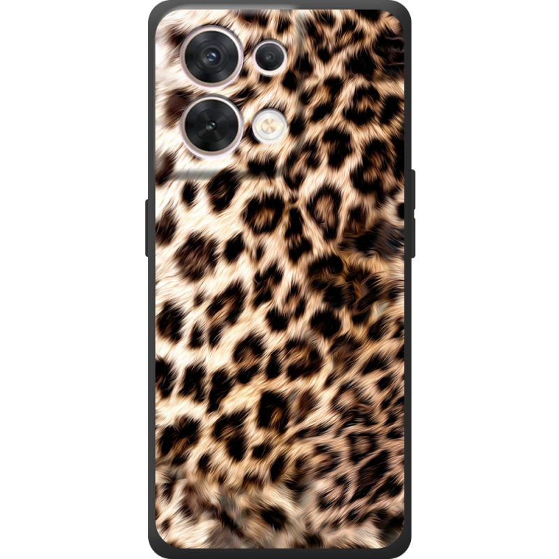 Чорний чохол BoxFace OPPO Reno 8 5G Леопардовий