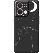 Чорний чохол BoxFace OPPO Reno 8 5G Місячний кіт