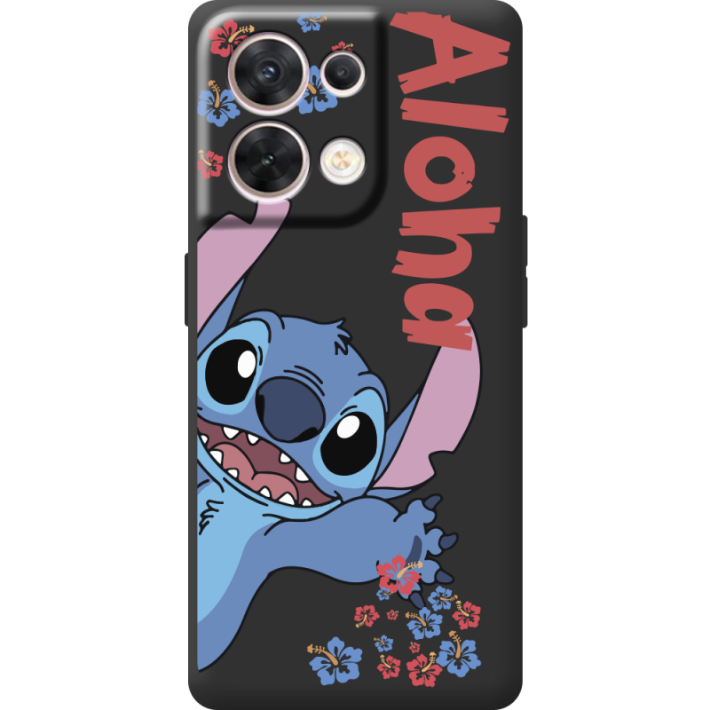 Чорний чохол BoxFace OPPO Reno 8 5G Гавайський гість Stich
